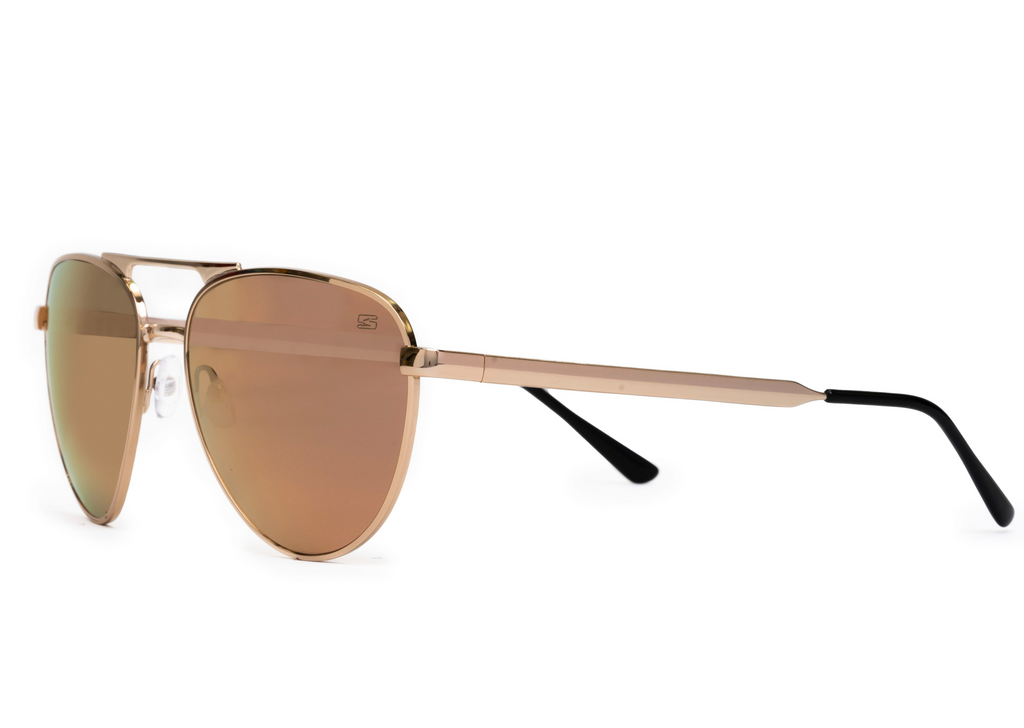 Skeleton Optics Dara Aviator Rose Gold Polarized Sunglasses for Men & Women