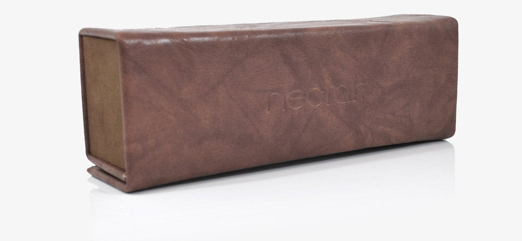Magnetic Hard Sunglass Case – Vegan Leather, Fold-Flat Travel Case