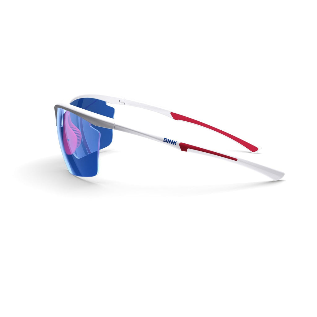 Dink Eyewear Daytona Petite Large Pickleball Sunglasses – White/Red