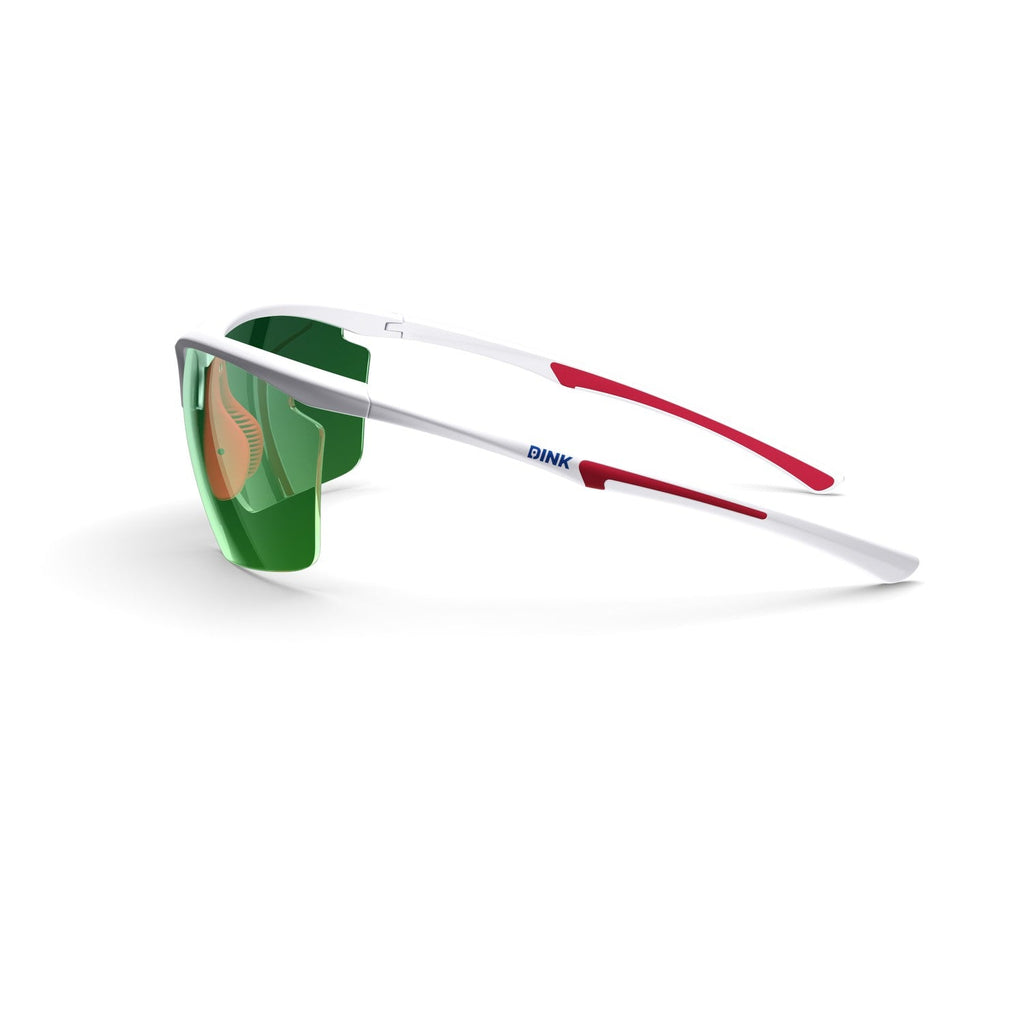 Dink Eyewear Daytona Petite Large Pickleball Sunglasses – White/Red