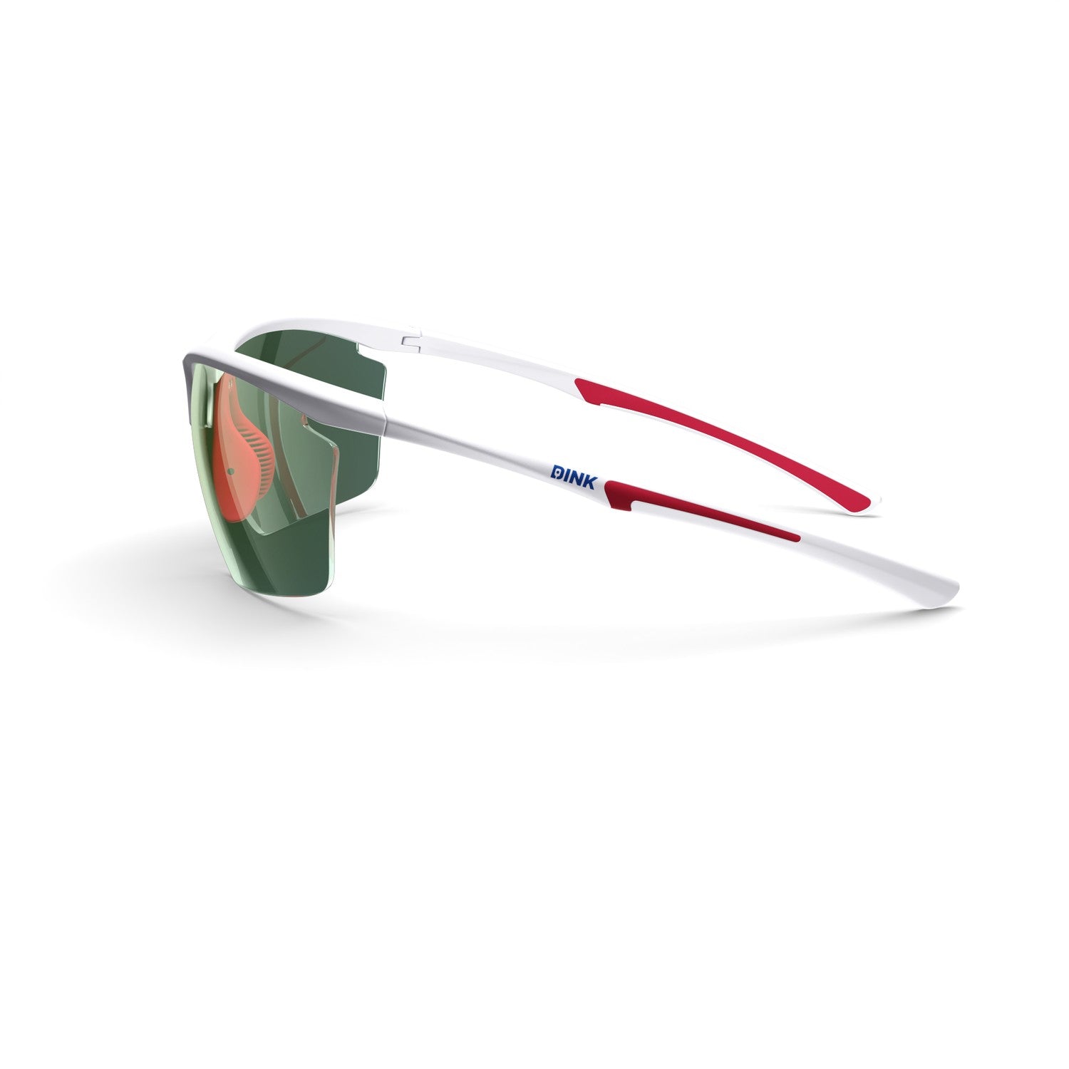 Dink Eyewear Daytona Petite Large Pickleball Sunglasses – White/Red