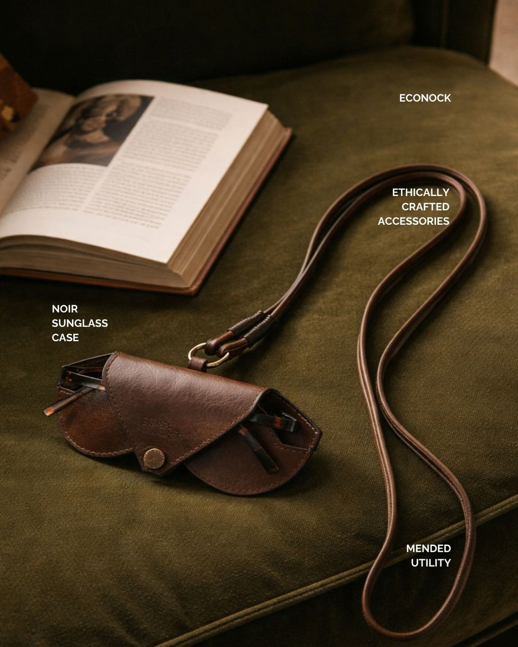 Noir Wearable Sunglass Case – Upcycled Leather | Econock