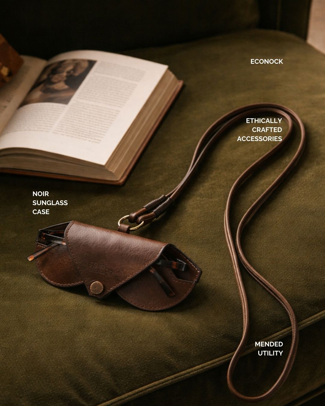 Noir Wearable Sunglass Case – Upcycled Leather | Econock