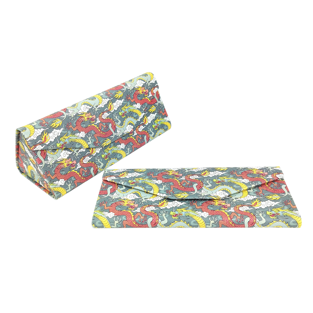 Dragons Print Vegan Leather Glasses Case