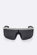 Women's Rhinestone Shield Sunglasses
