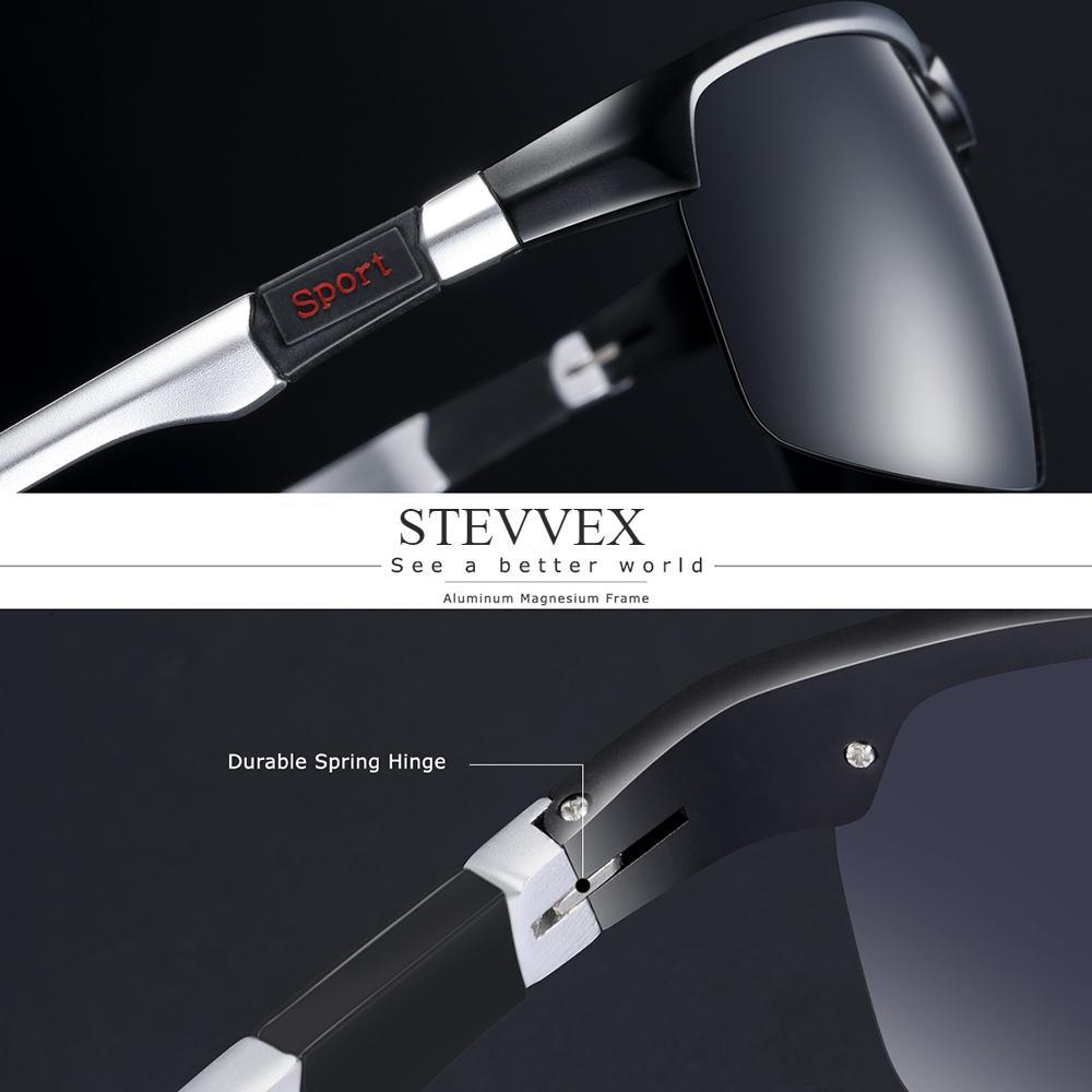 Stevvex sports aluminum polarized UV400 sunglasses with sleek frame and tinted lenses for outdoor activities
