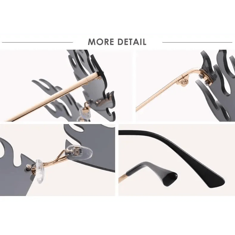 Elegant unisex rimless sunglasses by Stevvex featuring a sleek, modern design with tinted lenses and lightweight frame.
