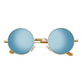 ELTON Retro Circle Round Sunglasses – Gold / Blue Mirror