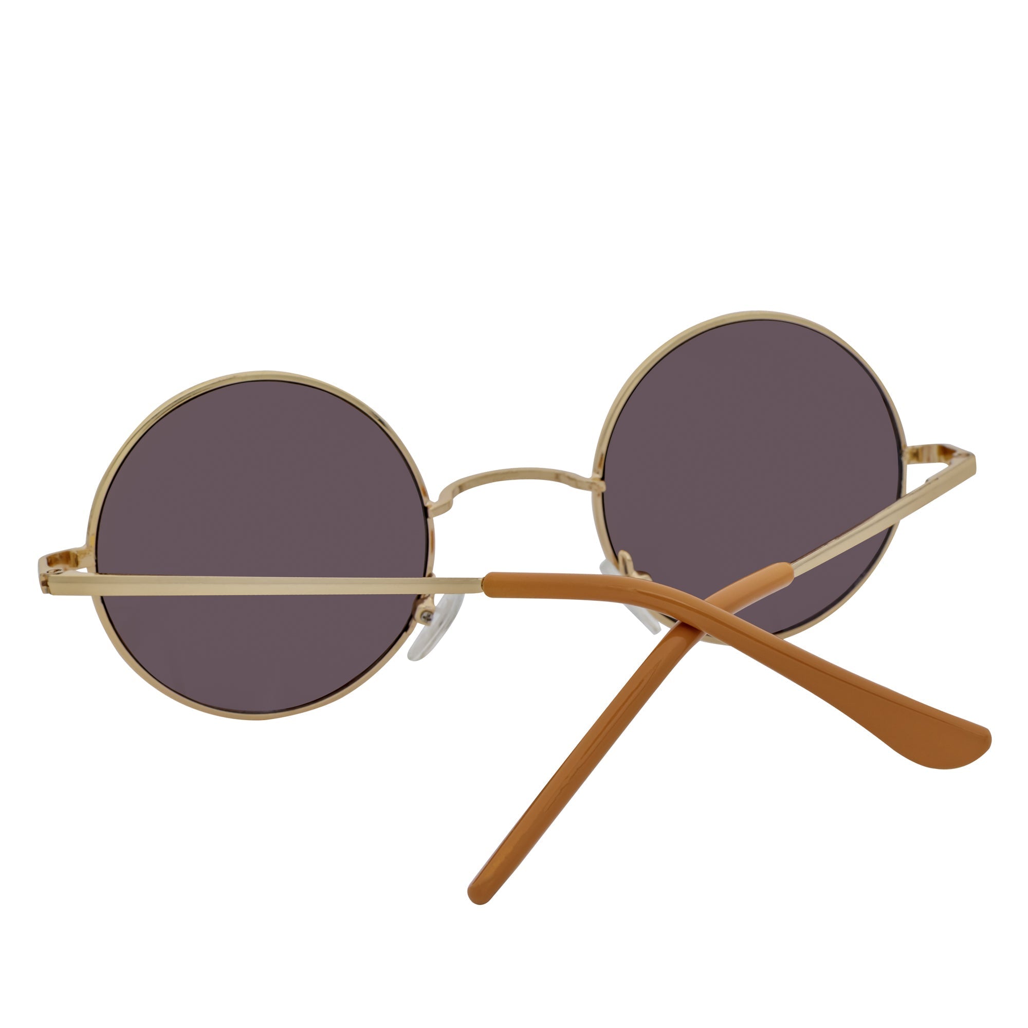 ELTON Retro Circle Round Sunglasses – Gold / Blue Mirror