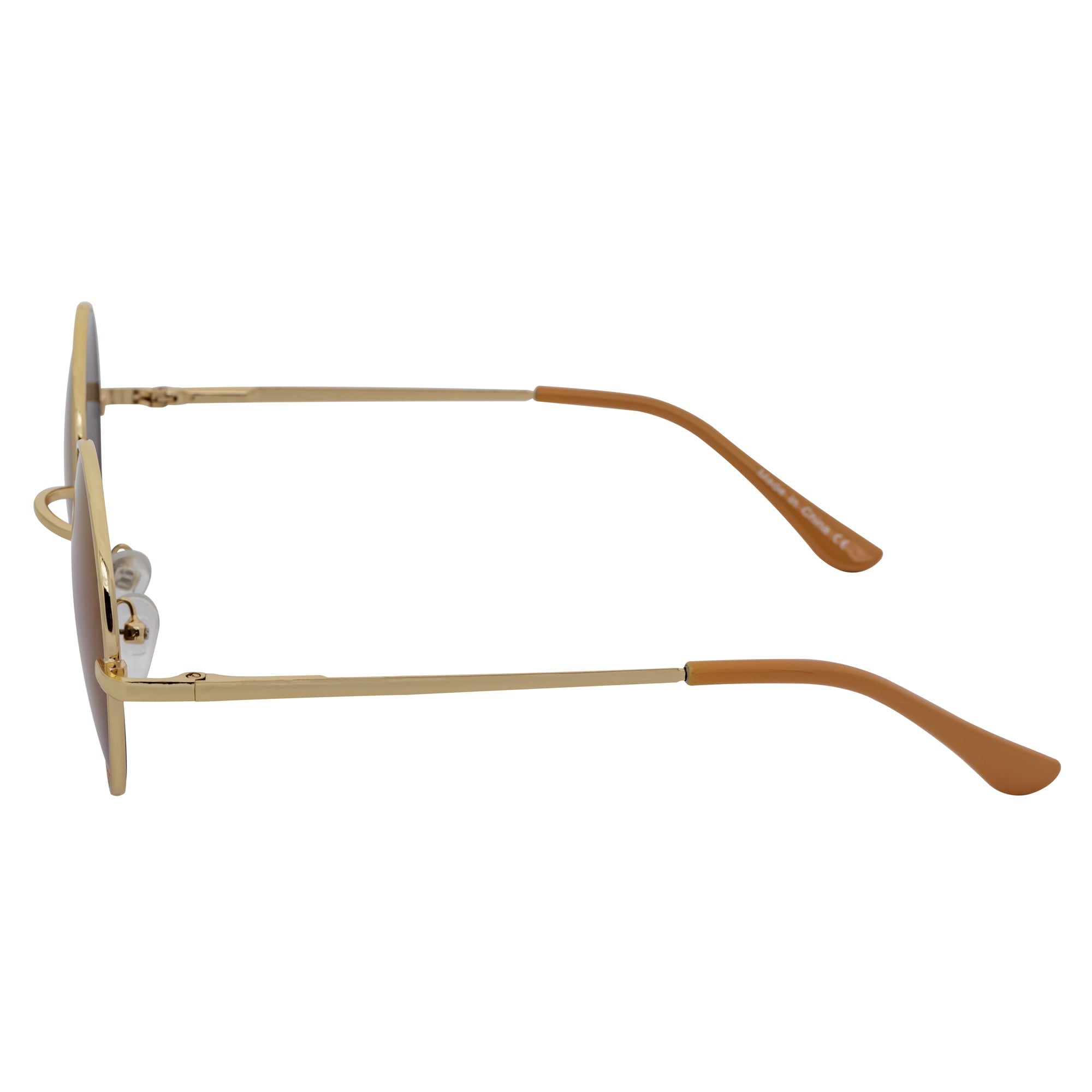 ELTON Retro Circle Round Sunglasses – Gold / Green Mirror