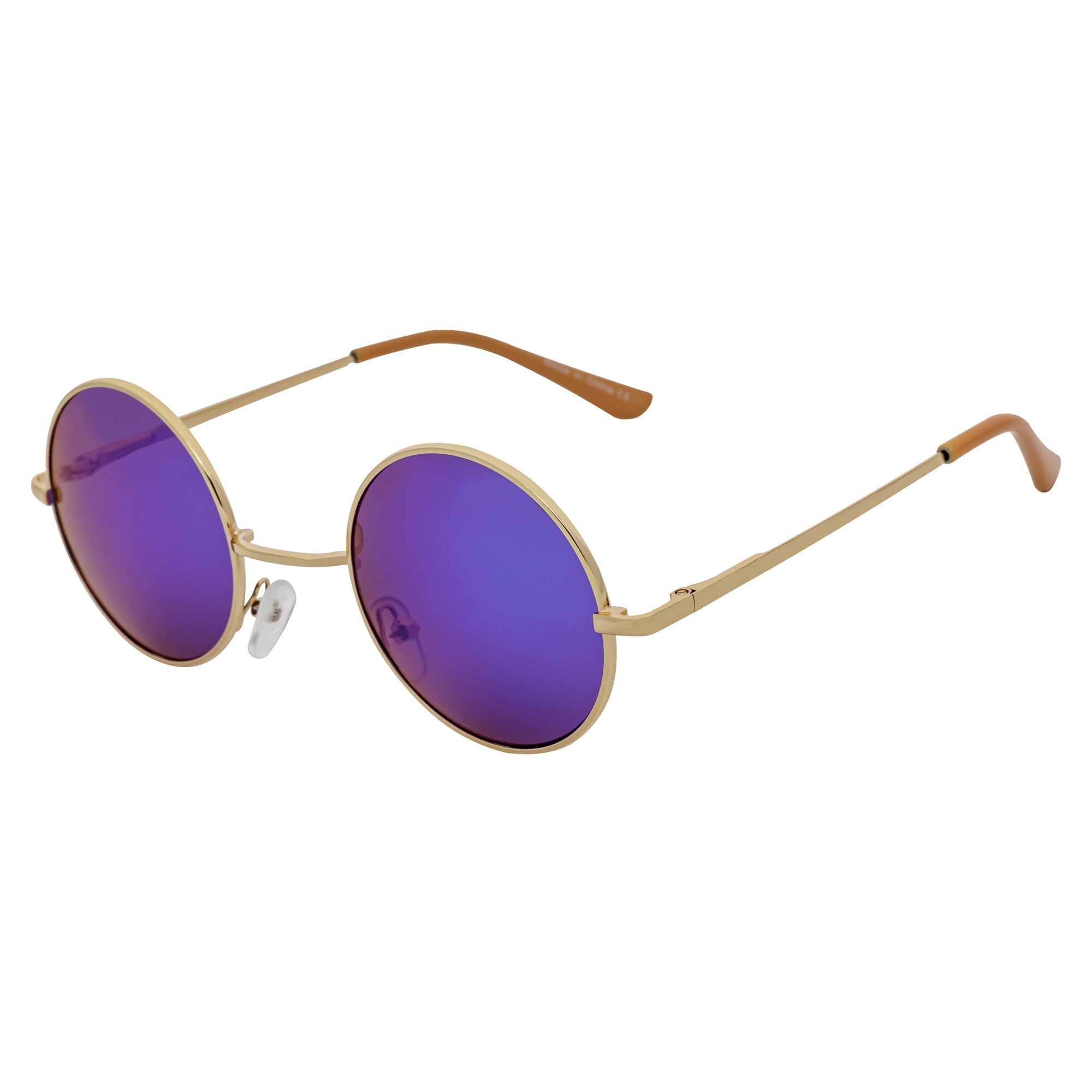 ELTON Retro Circle Round Sunglasses – Gold / Green Mirror
