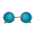 ELTON Retro Circle Round Sunglasses – Gold / Green Mirror