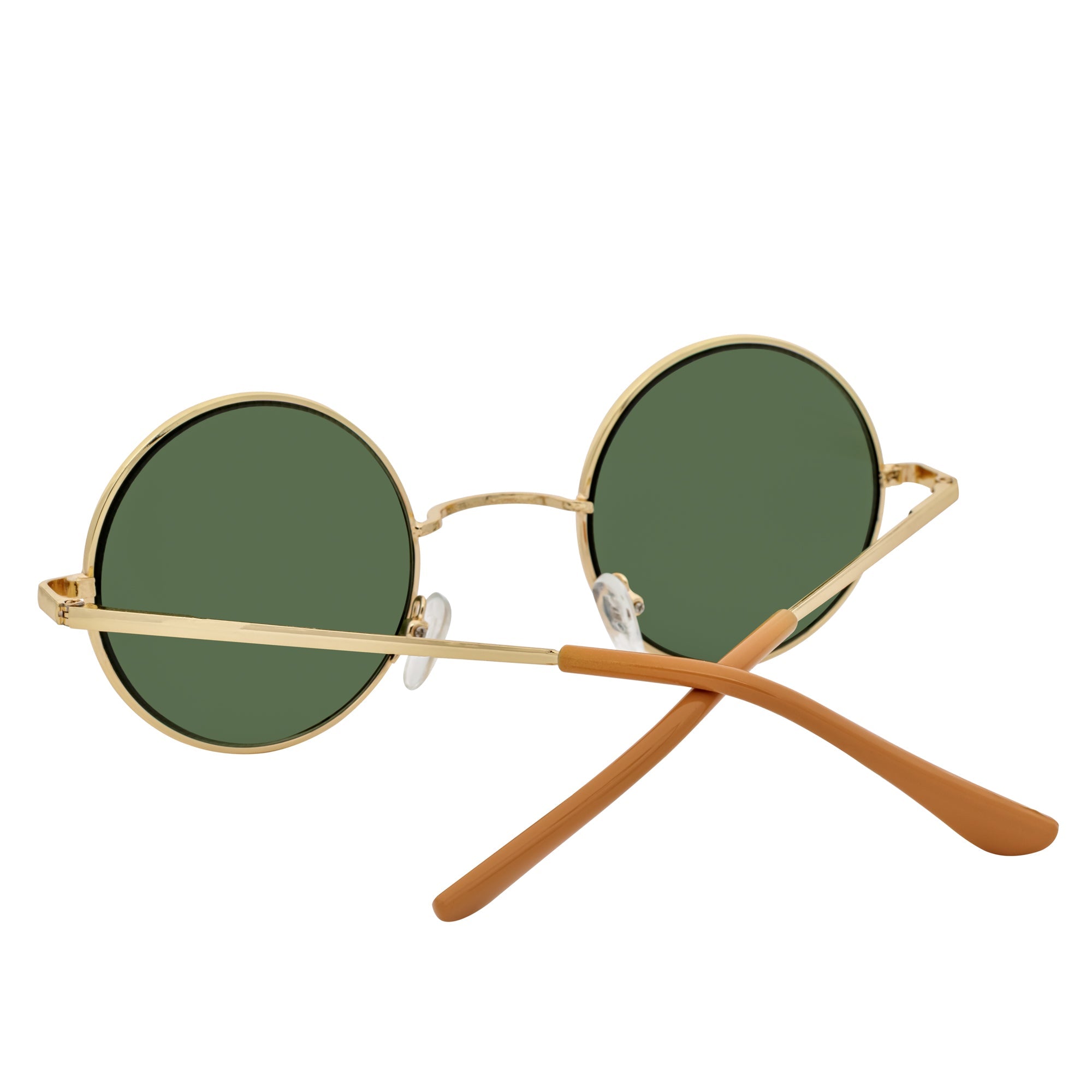 ELTON Retro Circle Round Sunglasses – Gold / Green Tint