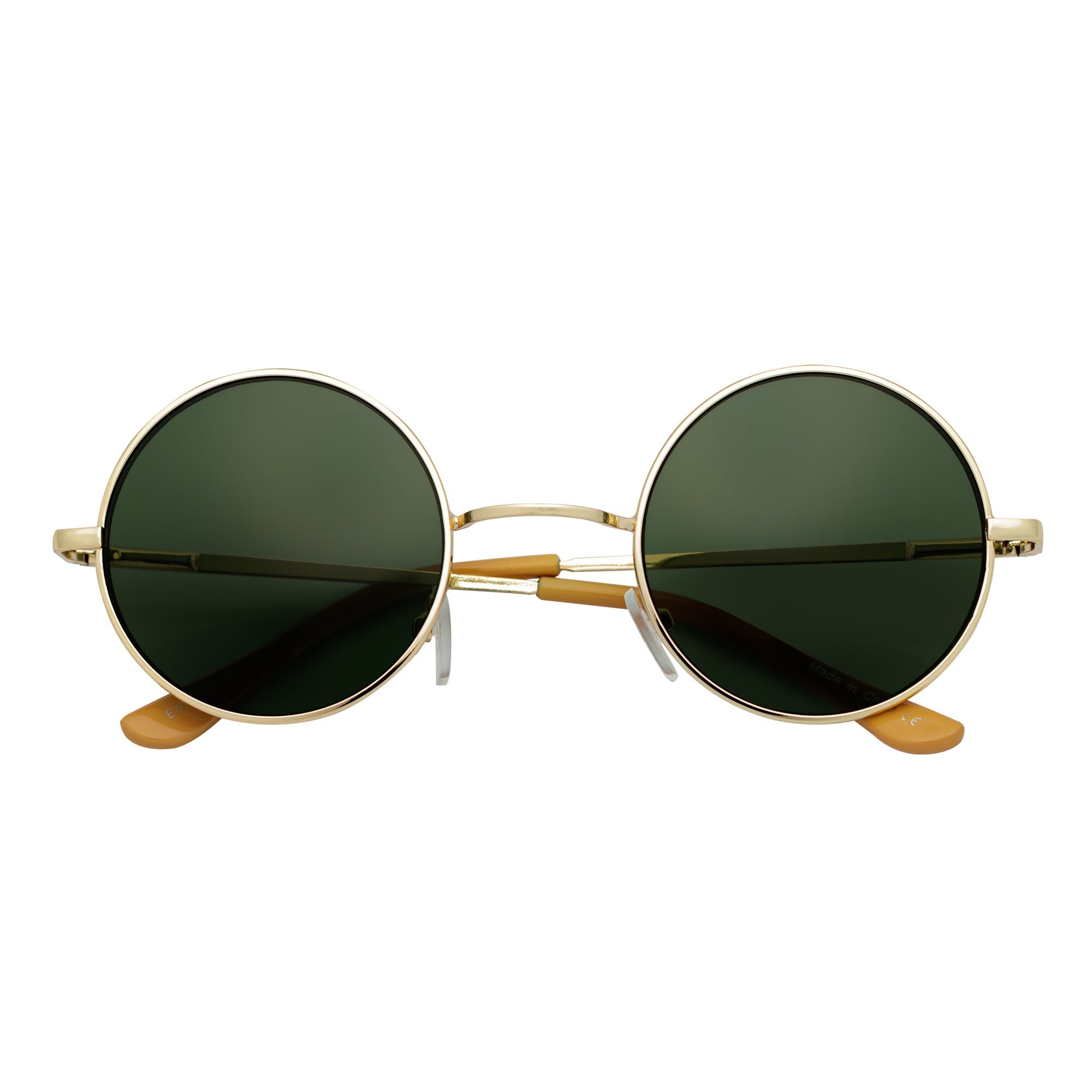 ELTON Retro Circle Round Sunglasses – Gold / Green Tint