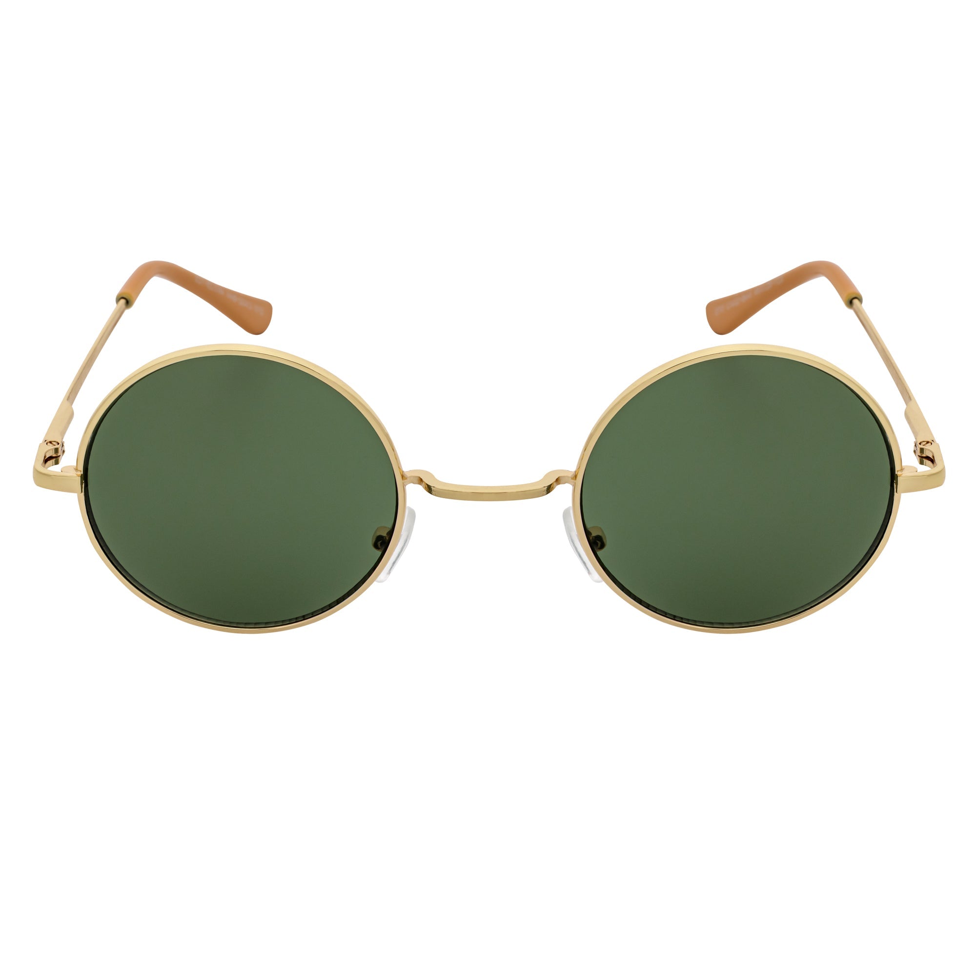 ELTON Retro Circle Round Sunglasses – Gold / Green Tint