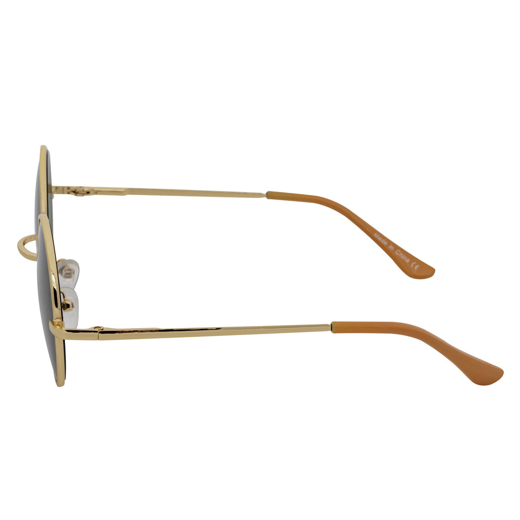 ELTON Retro Circle Round Sunglasses – Gold / Green Tint