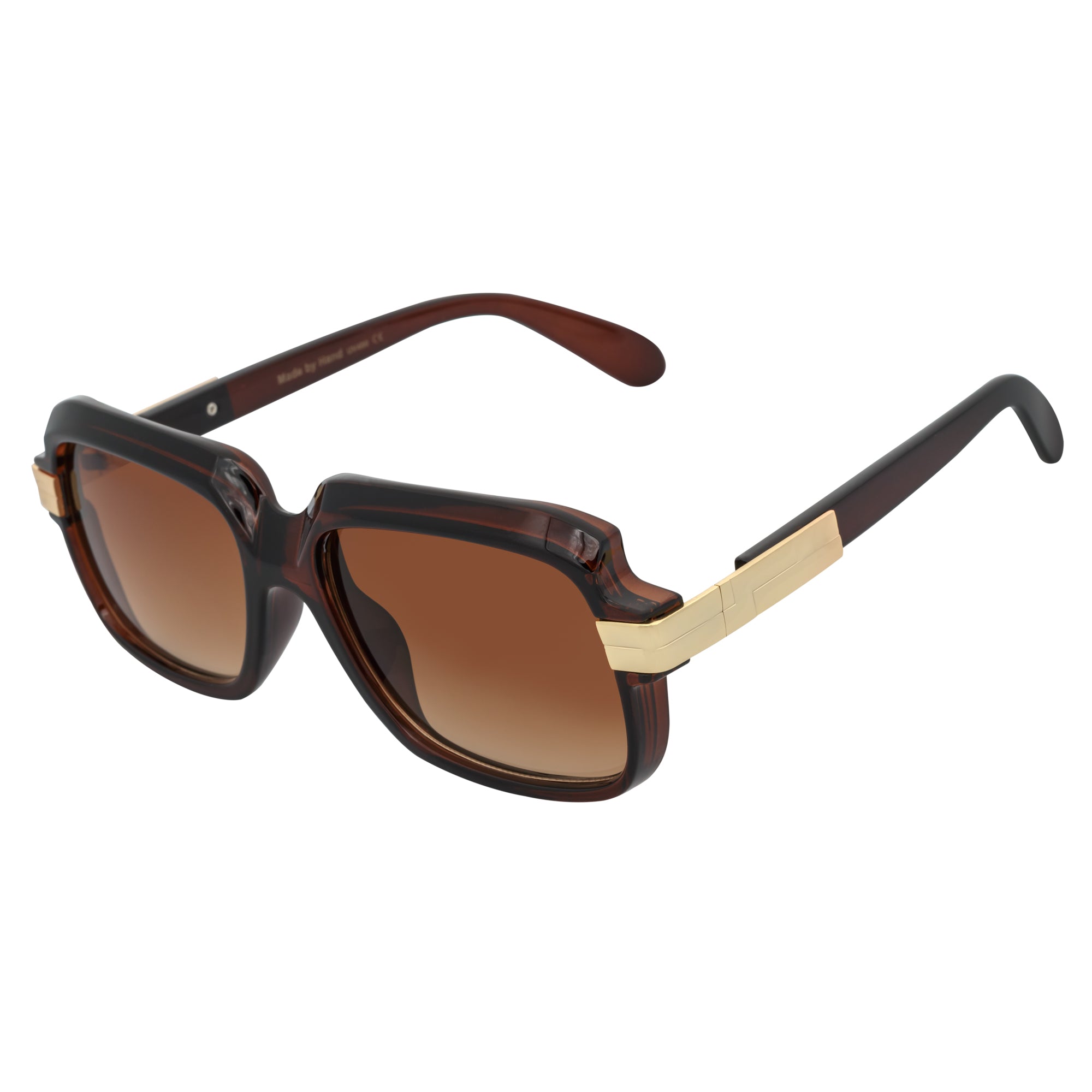 EMCEE Retro Square Sunglasses – Clear Brown / Amber Fade