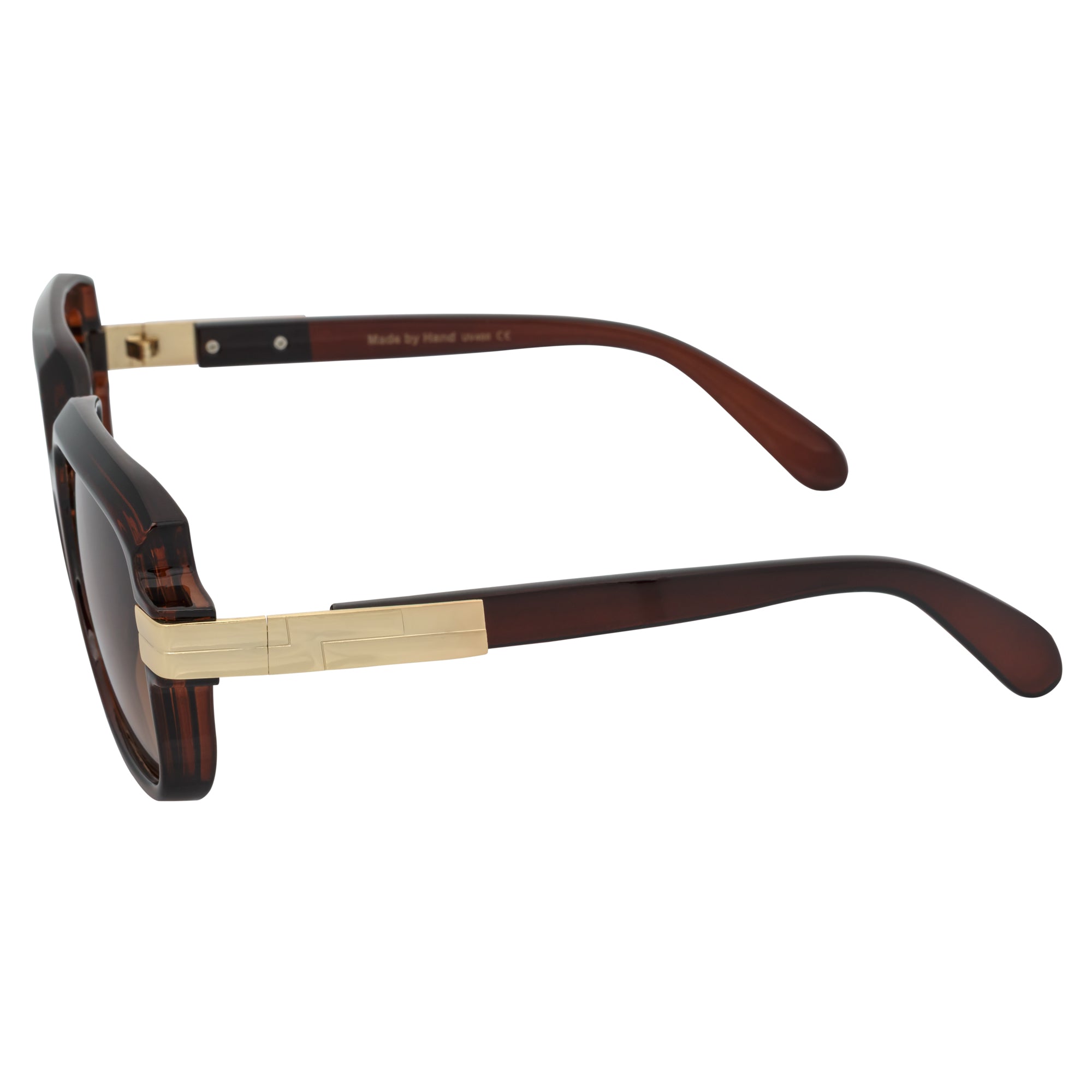 EMCEE Retro Square Sunglasses – Clear Brown / Amber Fade