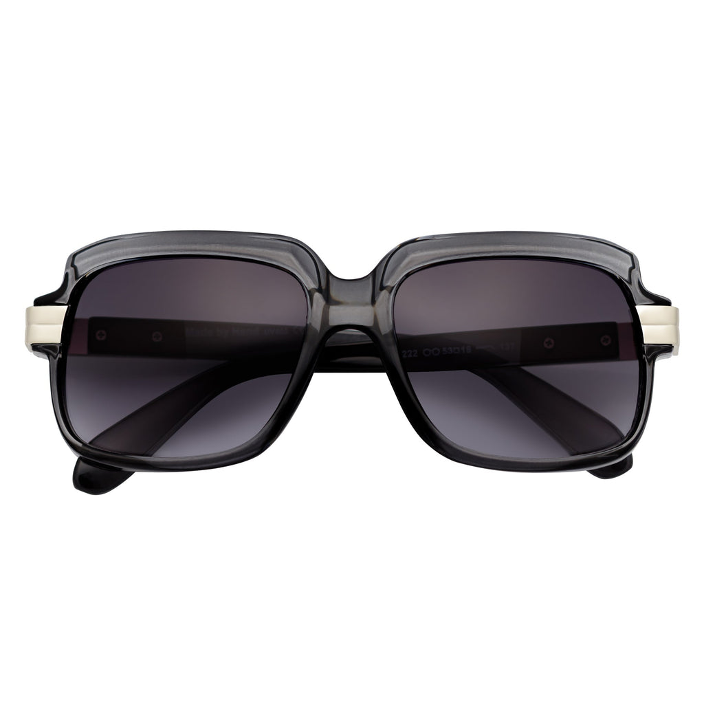 EMCEE Retro Square Sunglasses – Clear Gray / Lavender Fade