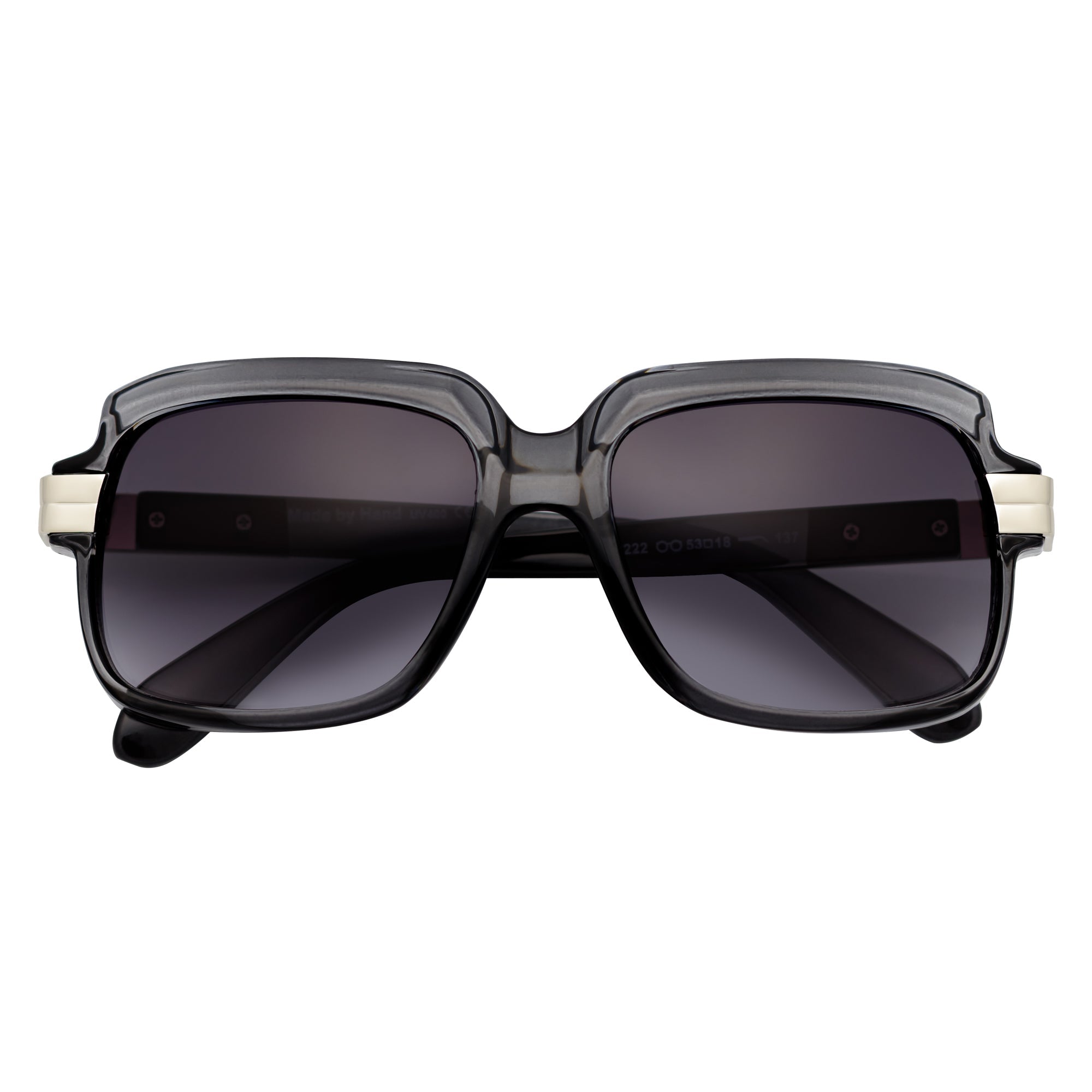 EMCEE Retro Square Sunglasses – Clear Gray / Lavender Fade