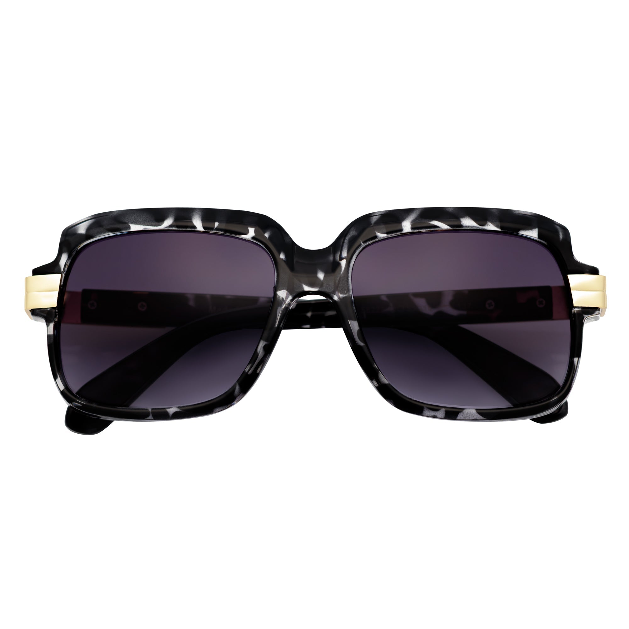 EMCEE Retro Square Sunglasses – White Tortoise / Lavender Fade