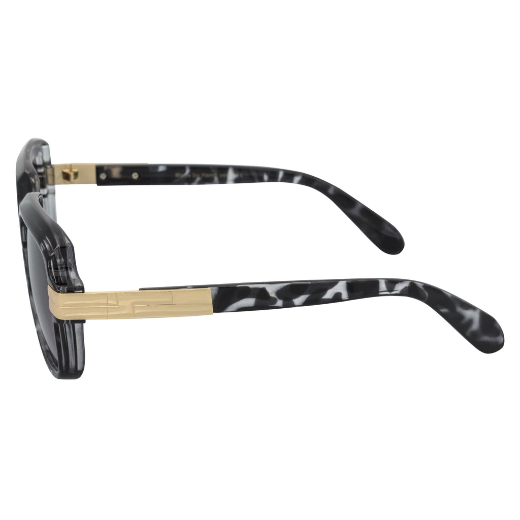 EMCEE Retro Square Sunglasses – White Tortoise / Lavender Fade