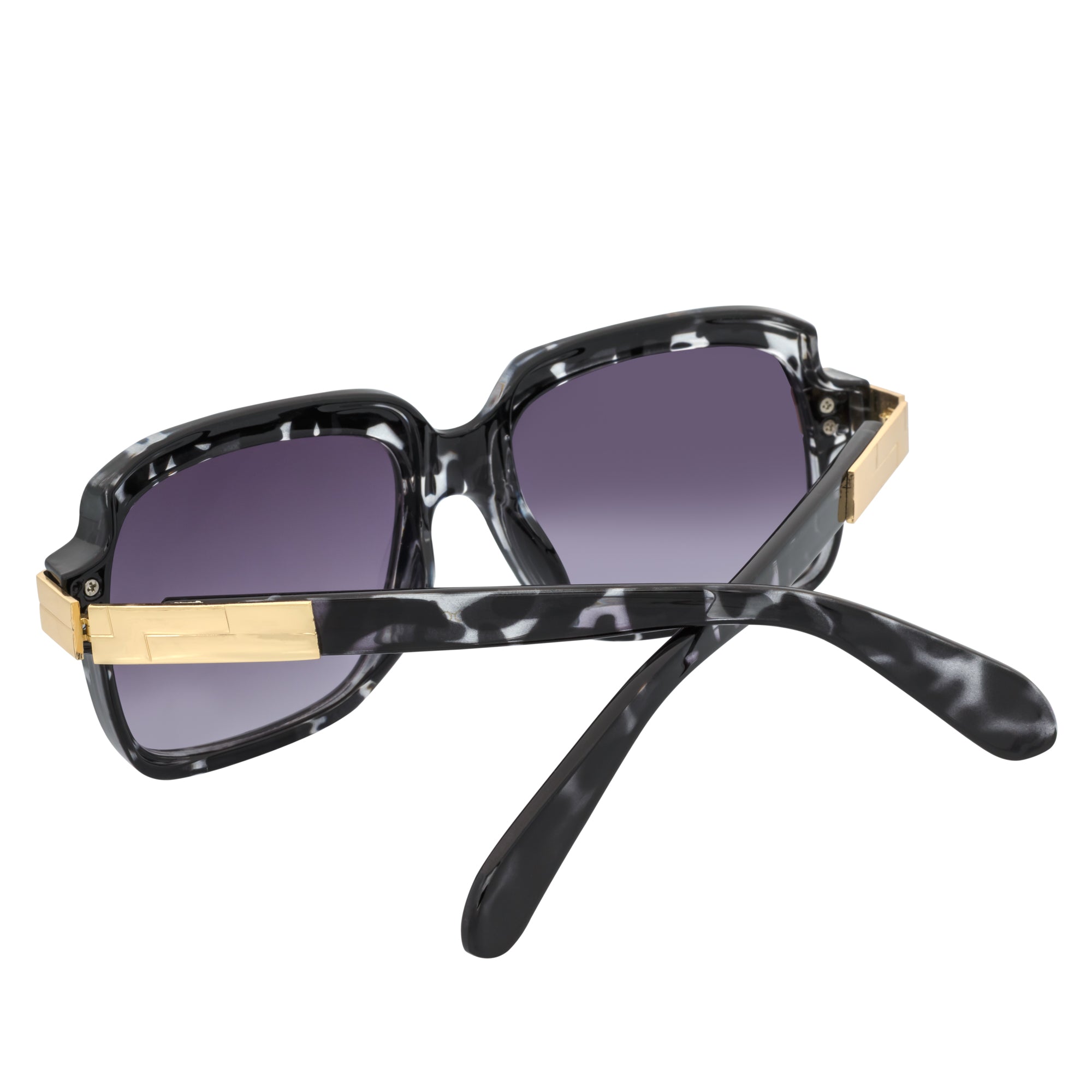 EMCEE Retro Square Sunglasses – White Tortoise / Lavender Fade