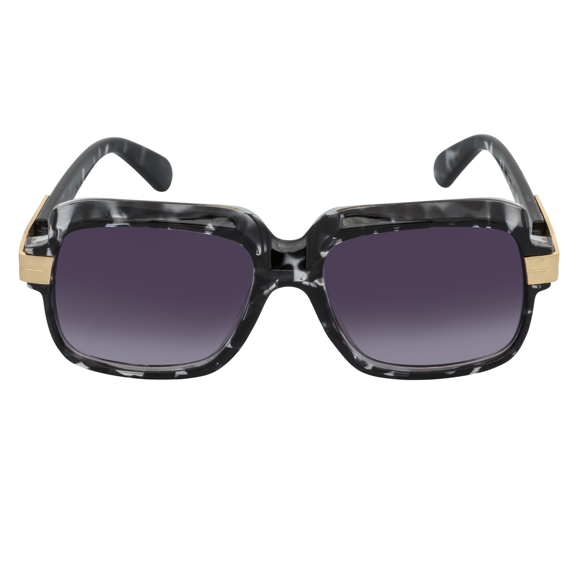 EMCEE Retro Square Sunglasses – White Tortoise / Lavender Fade