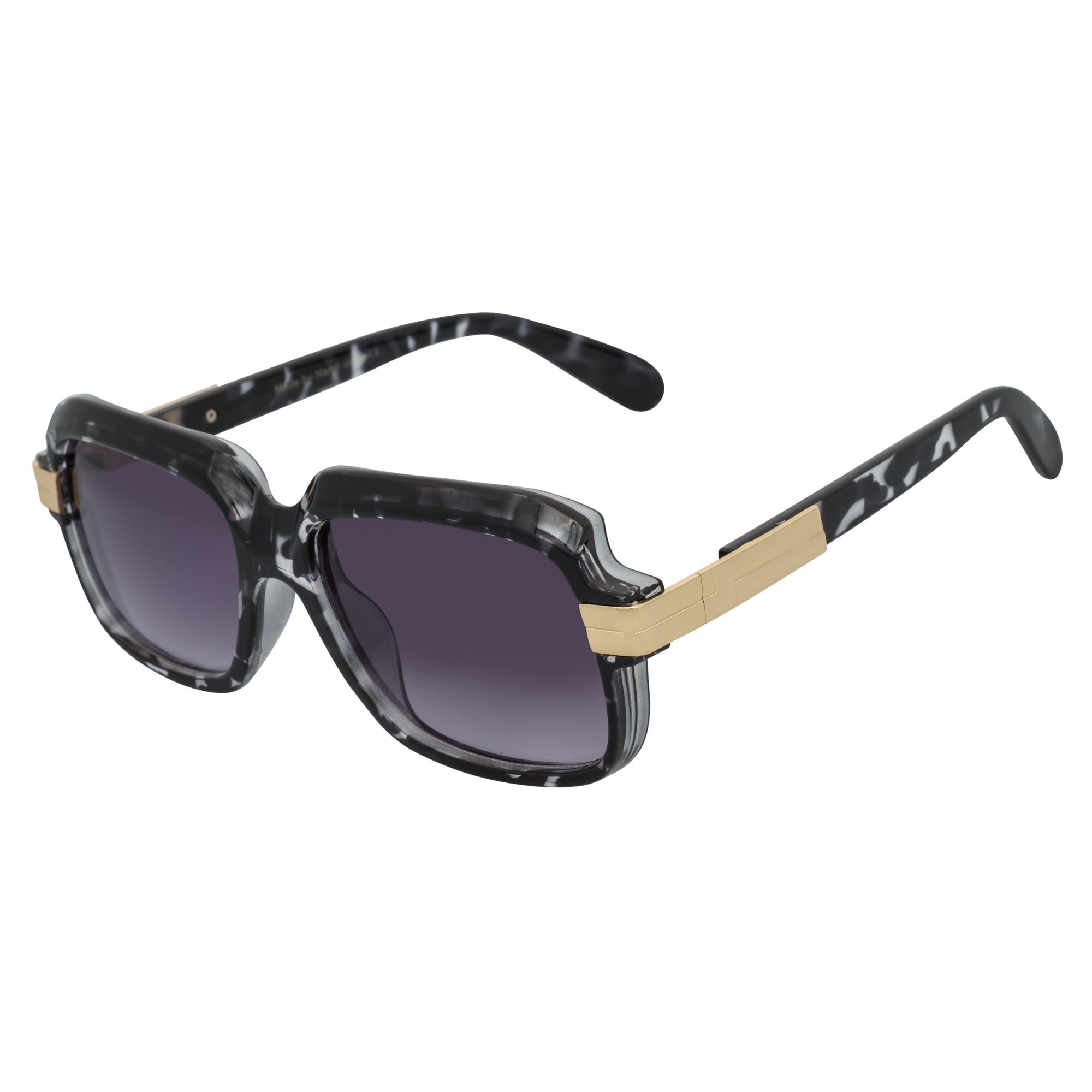 EMCEE Retro Square Sunglasses – White Tortoise / Lavender Fade