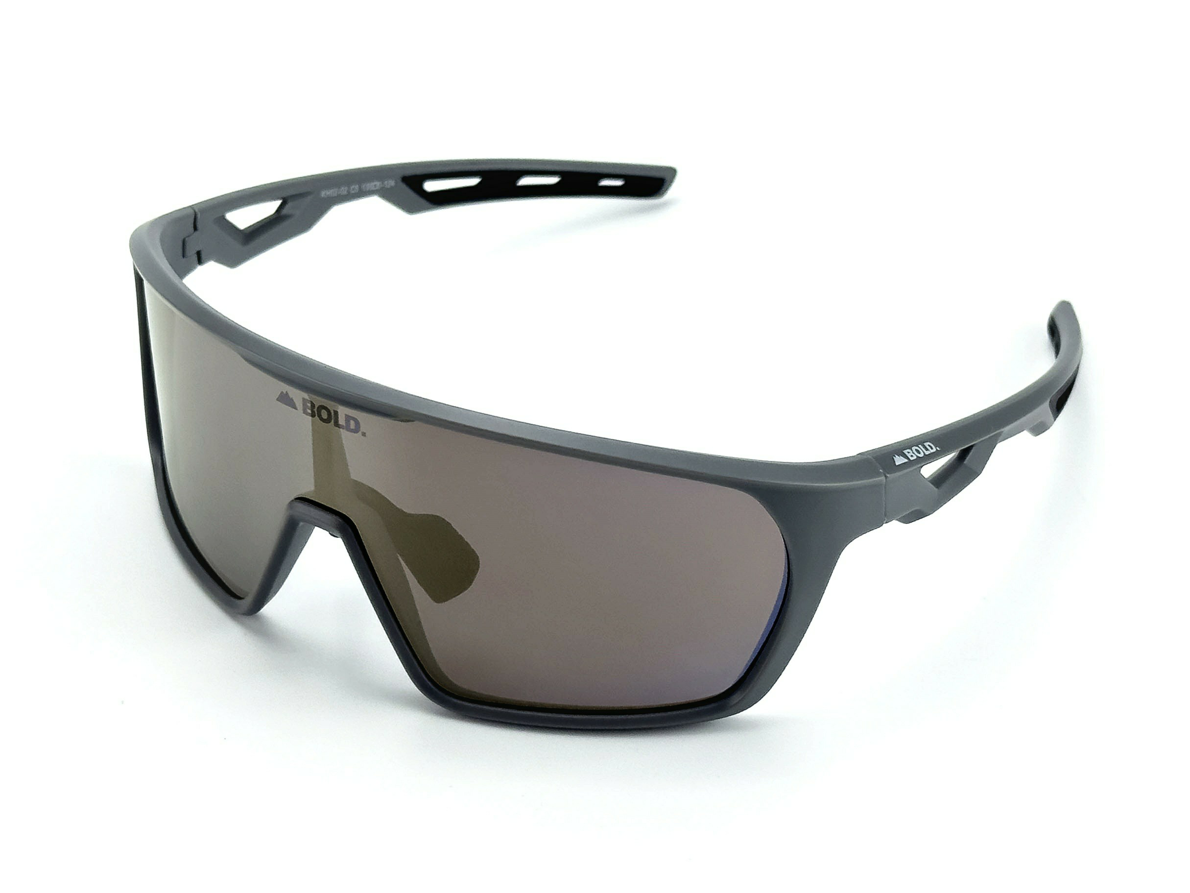 Kids sunglasses from BOLD Senders for MTB, ski, and lifestyle; black frame with colorful lenses, sporty and stylish design.