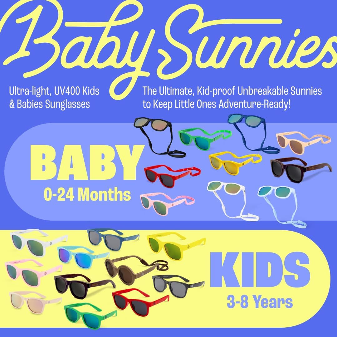 Unbreakable polarized toddler sunglasses with durable frame and tinted lenses, designed for young children by Elevate Marketplace.