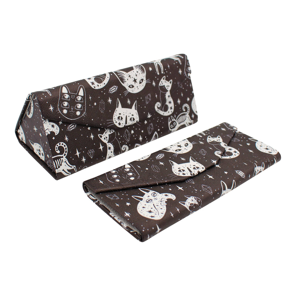 Witchy Cats Halloween Vegan Leather Glasses Case