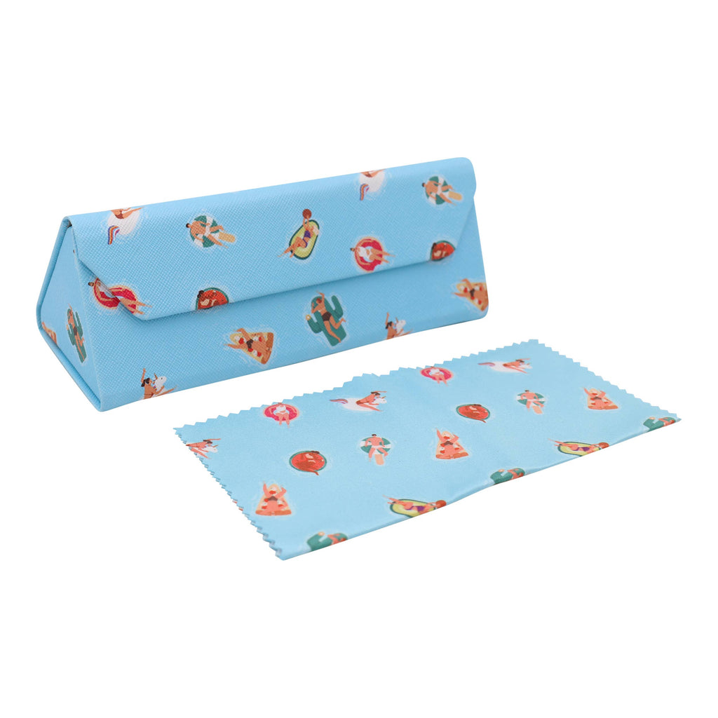 Pool Time Print Vegan Leather Glasses Case