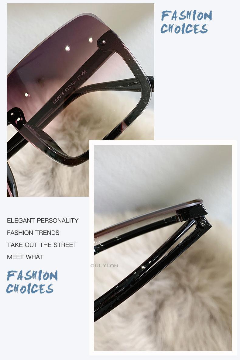 Stevvex Oversized Square Sunglasses – Mirror & Gradient UV400