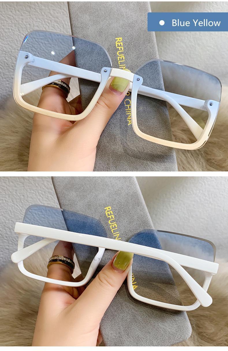 Stevvex Oversized Square Sunglasses – Mirror & Gradient UV400