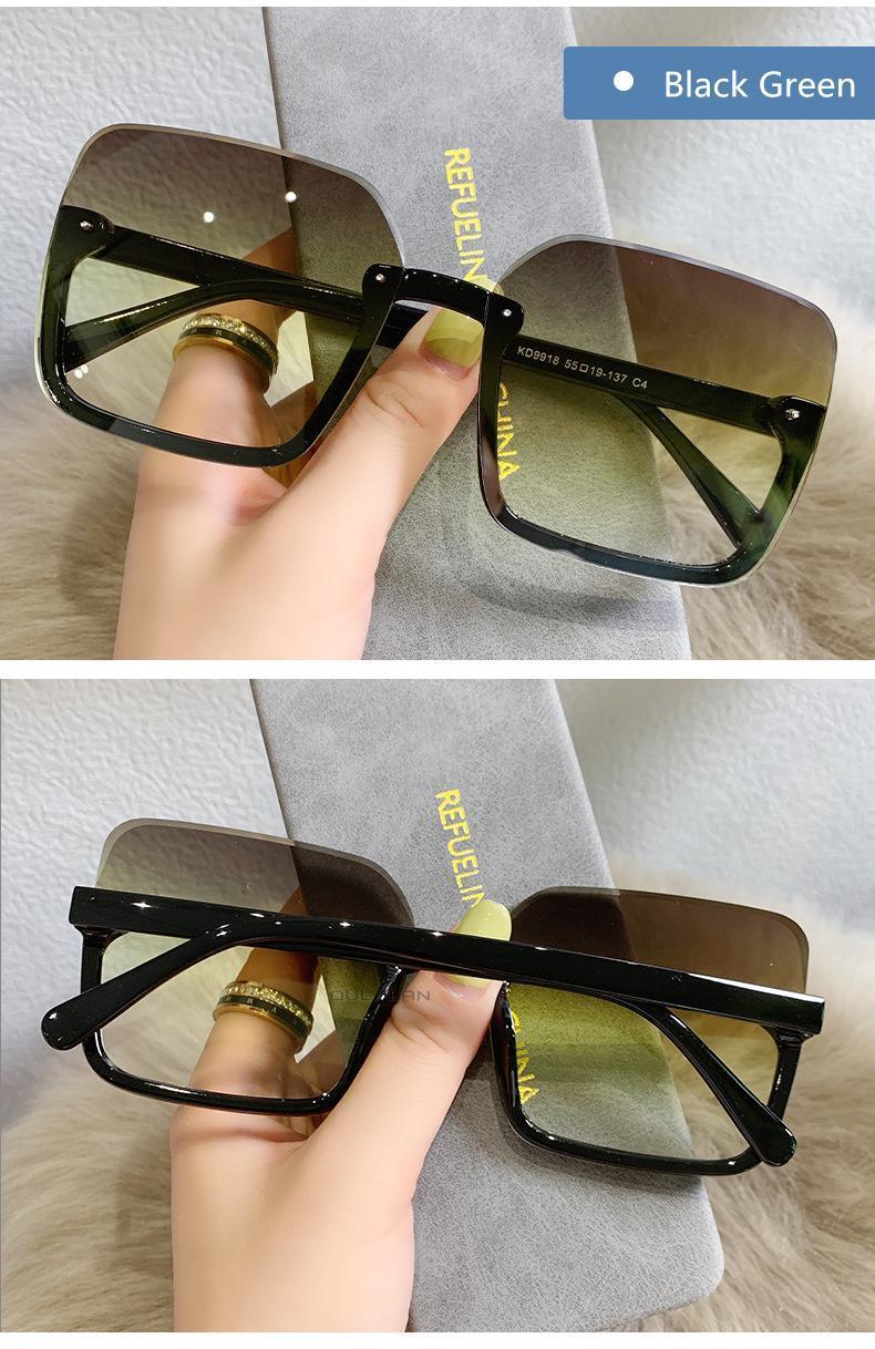 Stevvex Oversized Square Sunglasses – Mirror & Gradient UV400