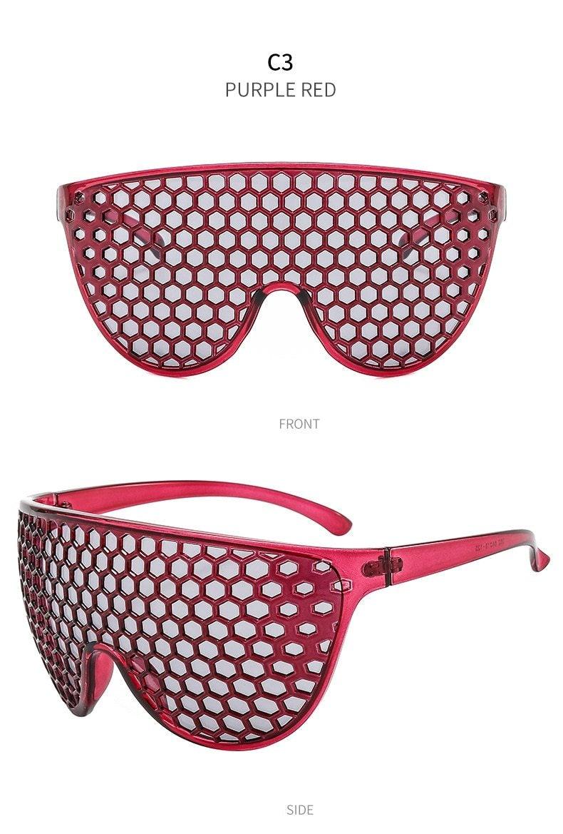 Stevvex Oversized Vintage Round Honeycomb Sunglasses – UV400