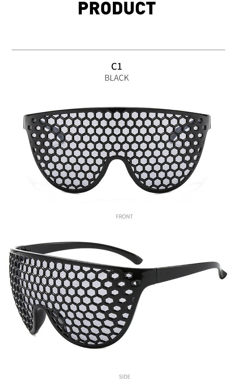 Stevvex Oversized Vintage Round Honeycomb Sunglasses – UV400
