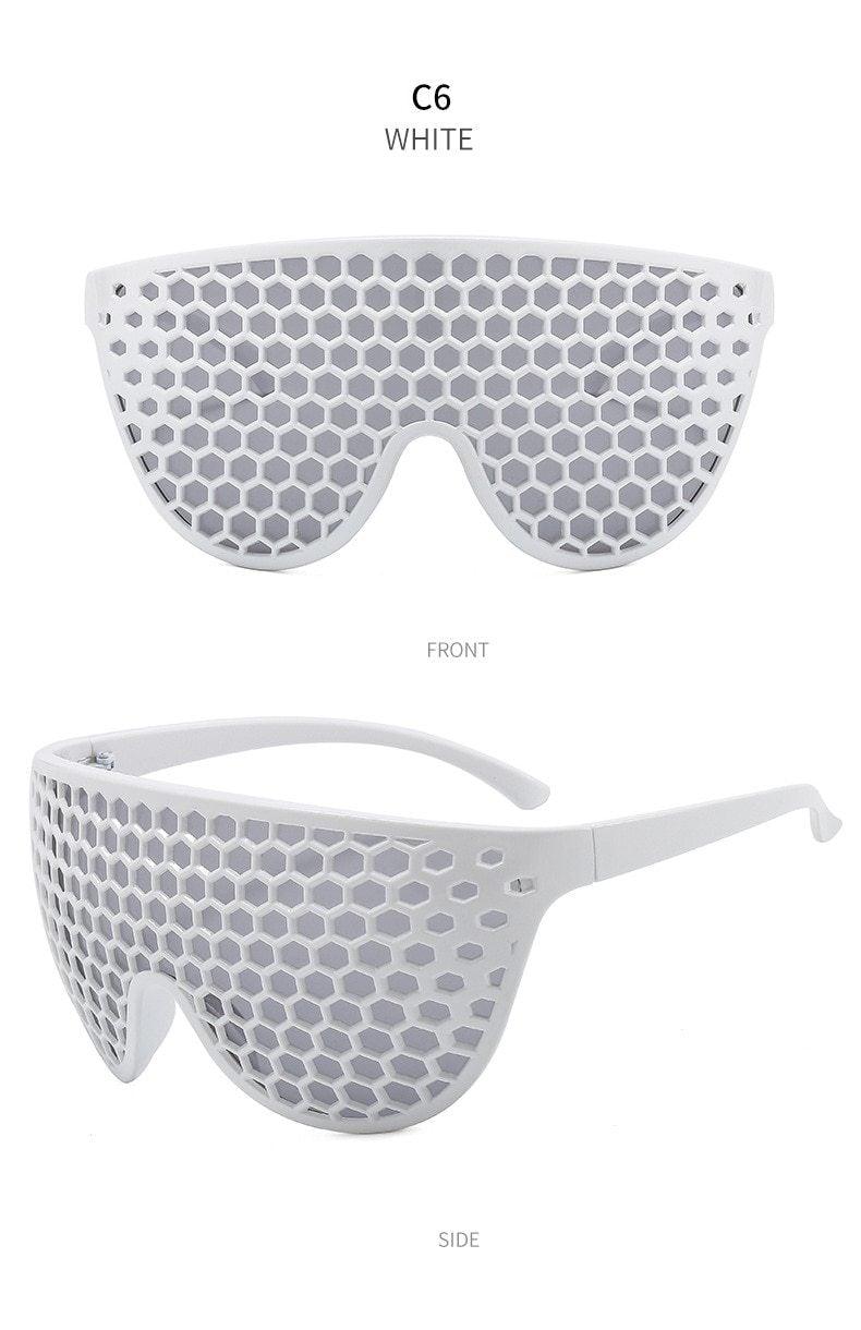 Stevvex Oversized Vintage Round Honeycomb Sunglasses – UV400