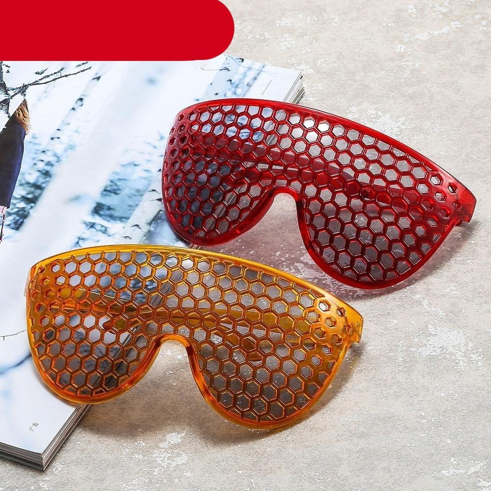 Stevvex Oversized Vintage Round Honeycomb Sunglasses – UV400