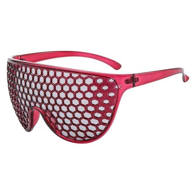 Stevvex Oversized Vintage Round Honeycomb Sunglasses – UV400