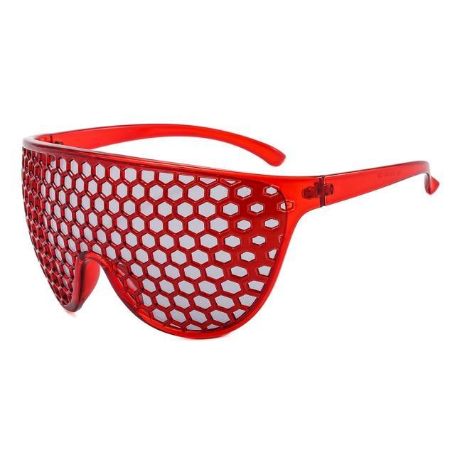 Stevvex Oversized Vintage Round Honeycomb Sunglasses – UV400