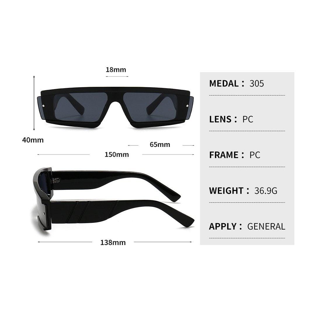 Stylish Stevvex chunky narrow rectangular sunglasses for women and men, featuring unique square frames and outdoor sun protection.