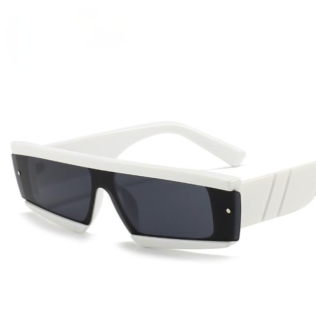 Stylish Stevvex chunky narrow sunglasses with 90s rectangle frame, suitable for women and men, outdoor fashion eyewear.