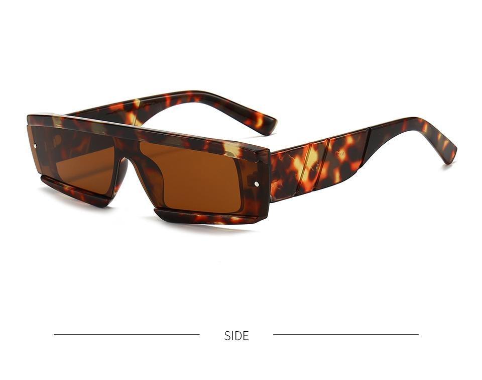 Fashion Stevvex chunky narrow frame sunglasses with rectangle design, suitable for women and men, outdoor trendy eyewear.