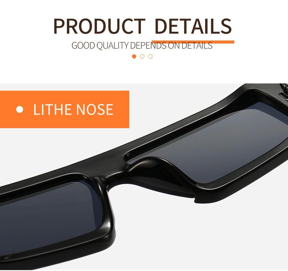 Stylish Stevvex chunky narrow square sunglasses for women and men, featuring a trendy 90s rectangle design and unique outdoor eyewear style.