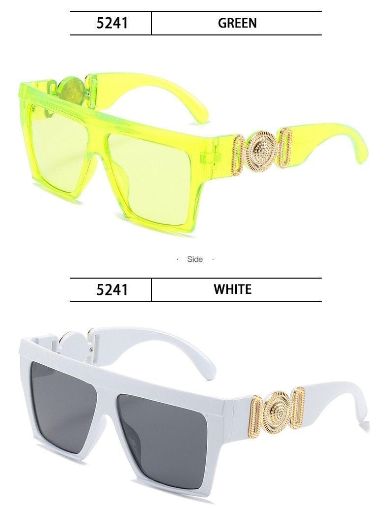 Fashionable oversized square sunglasses for women and men by Stevvex with a vintage style, big frame, and flat-top design.