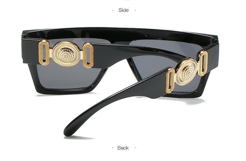 Fashionable oversized square sunglasses for women and men by Stevvex with a vintage, big frame and flat-top design.