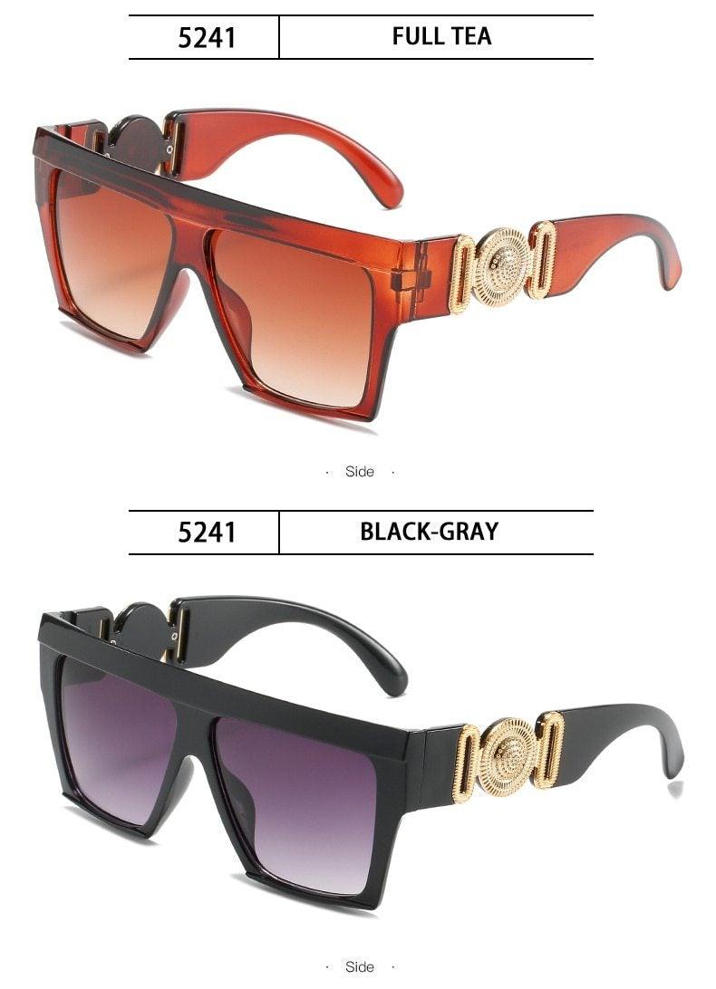 Fashionable oversized square sunglasses for women and men by Stevvex, featuring a vintage style and large flat-top frame.