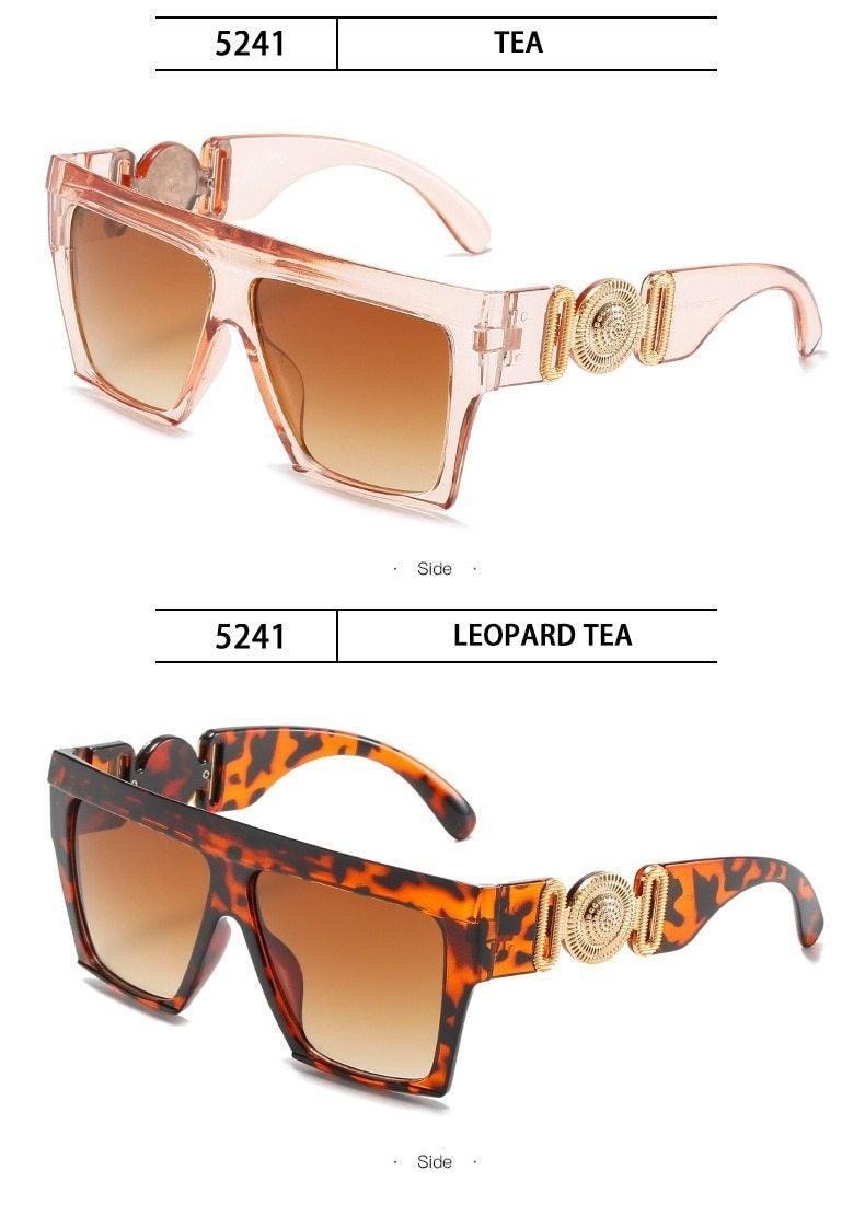 Fashionable oversized square sunglasses for women and men by Stevvex with a vintage style and large flat-top frame.